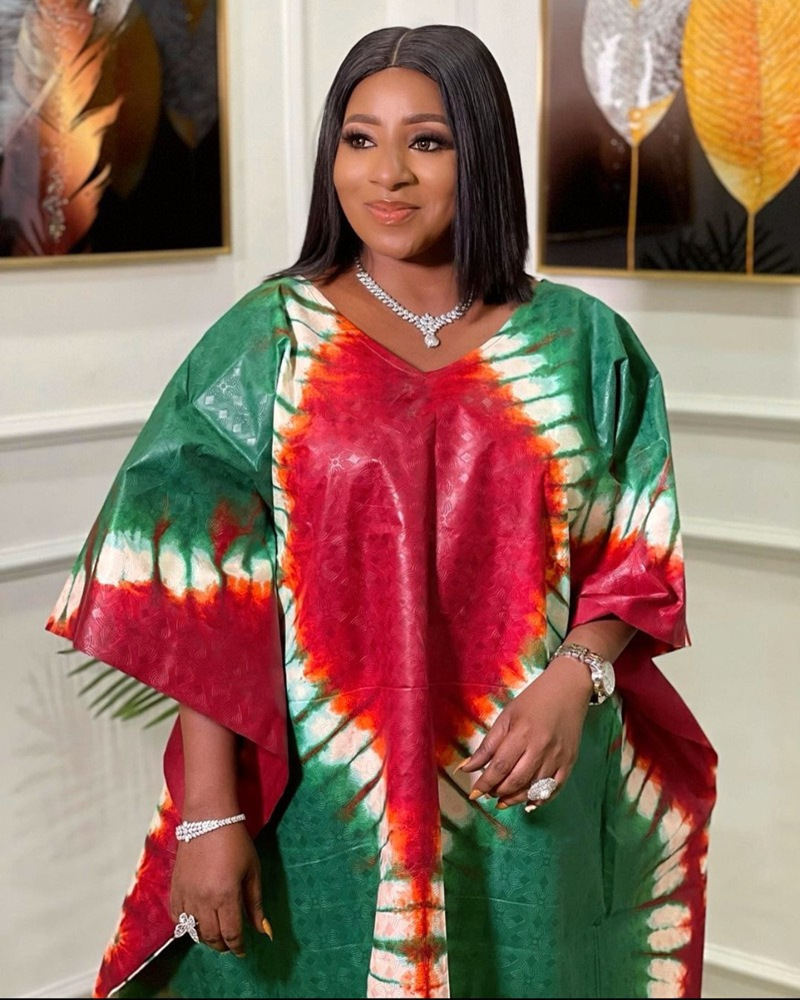 Ethnic Clothing S5XL African Dresses for Women Spring Summer Africa Polyester Printing Plus Size Long Dress Robes Clothes 230510
