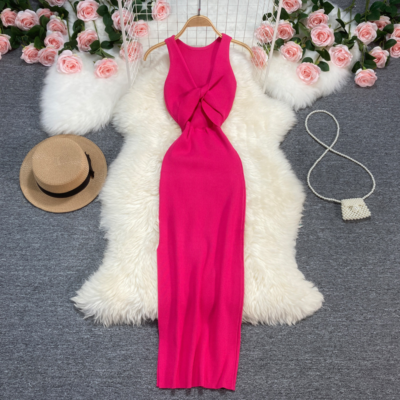 Casual Dresses Slim Halter Neck Sexy Split Summer Knitted Bodycon Long Dress Women Party Backless Robe Ete Sheath Bandage Tunic Vestidos, Black
Casual Dresses Slim Halter Neck Sexy Split Summer Knitted Bodycon Long Dress Women Party Backless Robe Ete Sheath Bandage Tunic Vestidos, Black