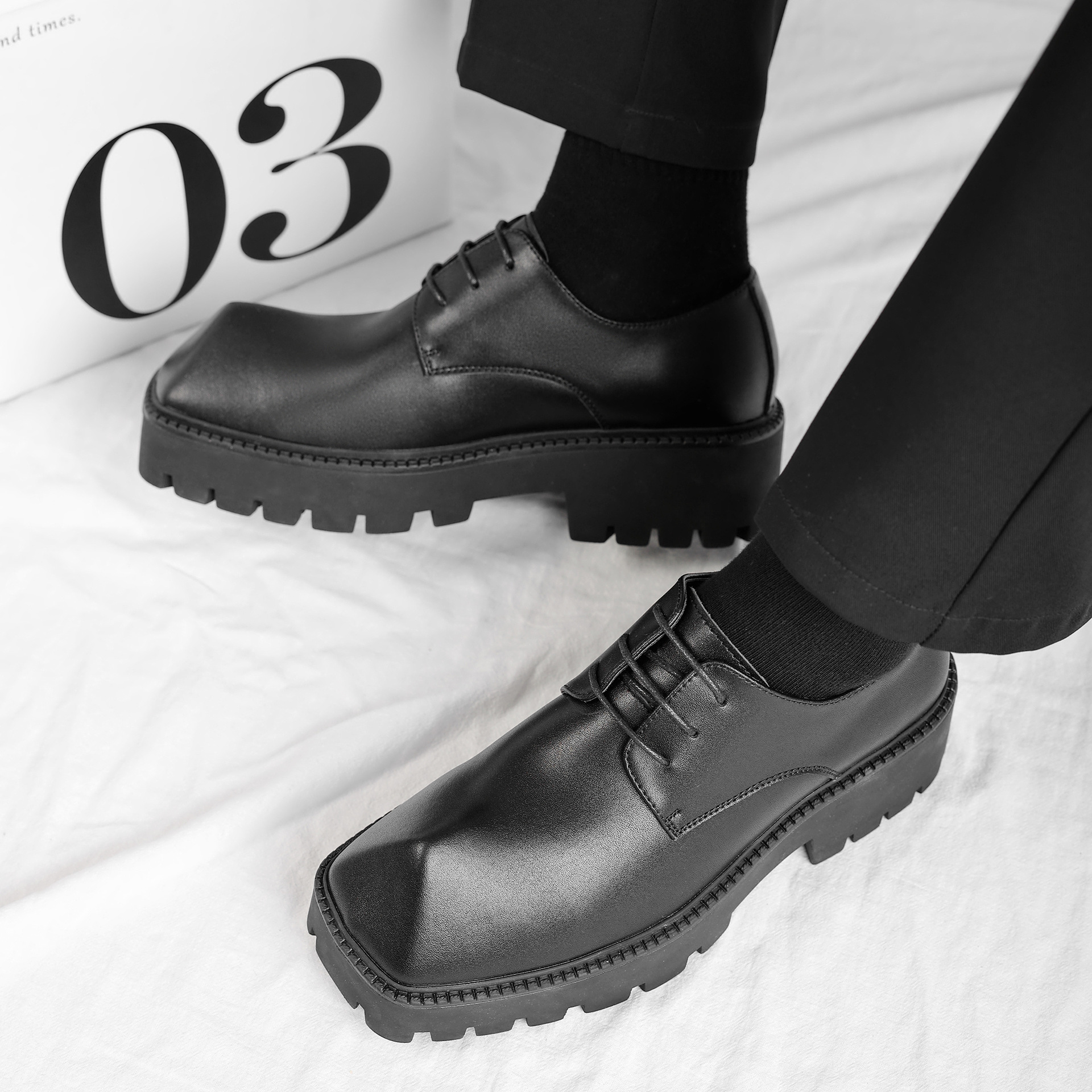 Genuine Leather Men Platform Derby Shoes Mens Horn Square Toe Casual Shoes Male Lace Up Wedding Shoes Size -44, Black
Genuine Leather Men Platform Derby Shoes Mens Horn Square Toe Casual Shoes Male Lace Up Wedding Shoes Size -44, Black