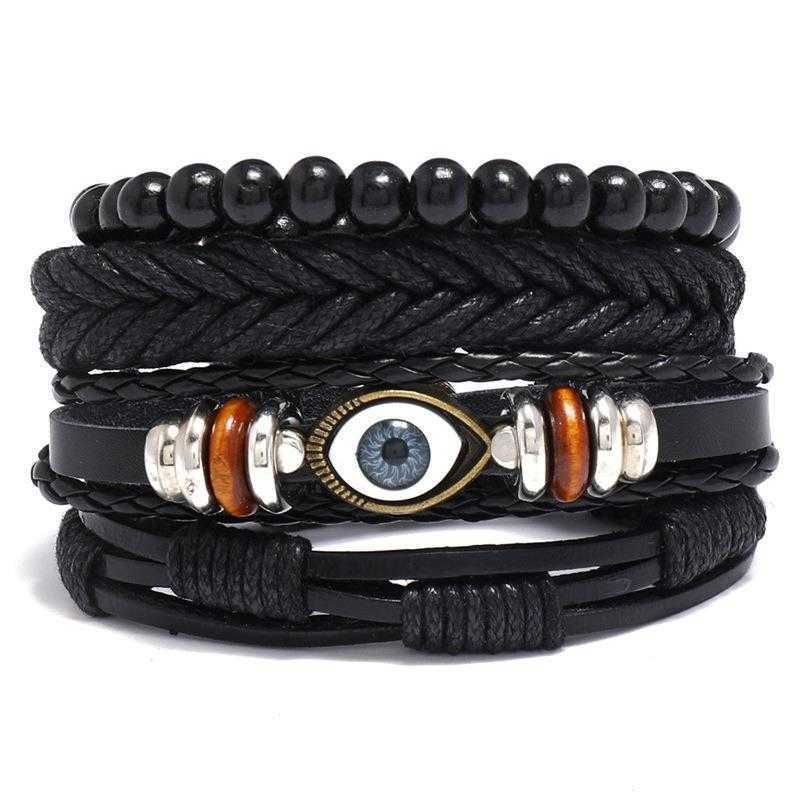 Simple Diy Four Piece Combination Black Leather Bracelet Vintage Weave Eye Punk Jewelry
Simple Diy Four Piece Combination Black Leather Bracelet Vintage Weave Eye Punk Jewelry