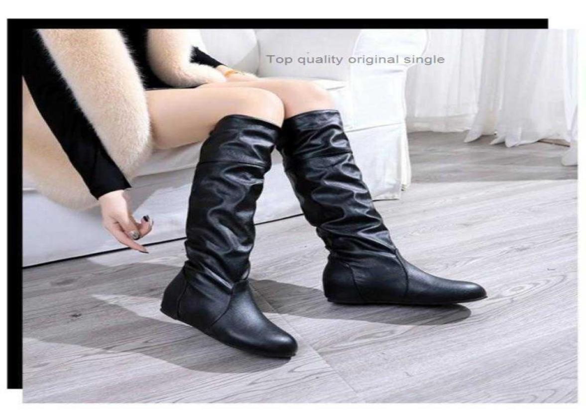 2021 Top Quality Women Leather Mid Calf Boots Casual Slip on Autumn Winter Wedge Long Boots Fashion Pleated Round Toe Black High B4573322
2021 Top Quality Women Leather Mid Calf Boots Casual Slip on Autumn Winter Wedge Long Boots Fashion Pleated Round Toe Black High B4573322