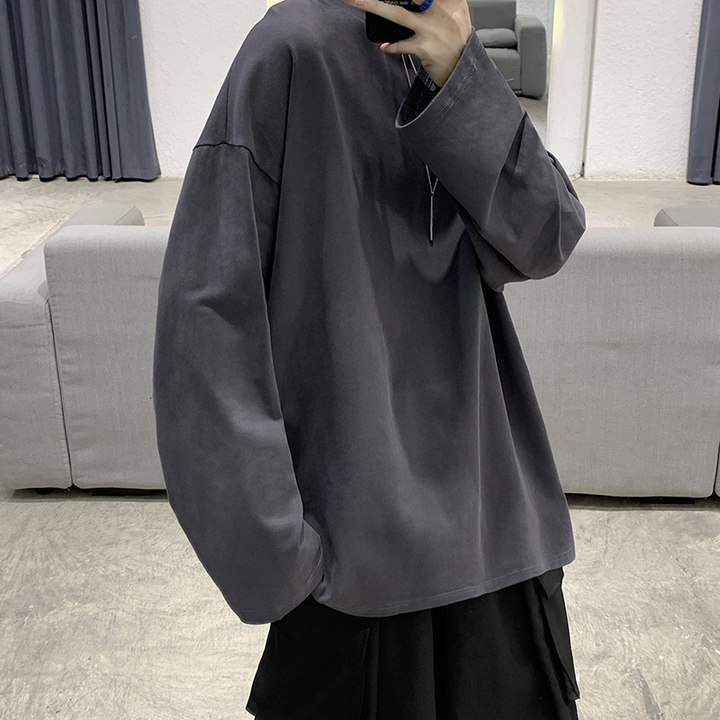 Men's T-Shirts Autumn Long Sleeve T-Shirt Men Fashion Solid Basic T Shirt Mens Oversized Hip Hop Casual Cotton Women Streetwear Top Tees 230510