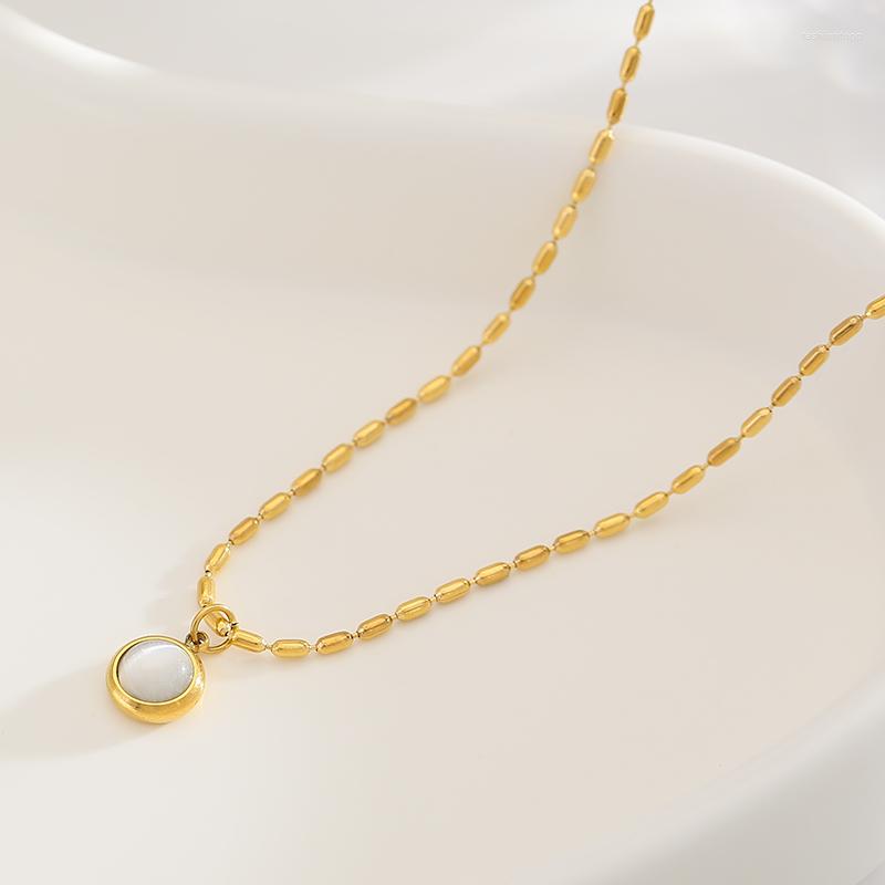 Pendant Necklaces South Korea Fashion Simple Luxury High Quality Titanium Steel Opal Round Bean Necklace Gift Banquet Women Jewelry 2023
Pendant Necklaces South Korea Fashion Simple Luxury High Quality Titanium Steel Opal Round Bean Necklace Gift Banquet Women Jewelry 2023