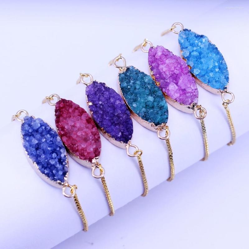 Charm Bracelets 3pcs Horse Eye Shape Natural Druzy Quartz Gold Color Adjustable Box Chain For Women
Charm Bracelets 3pcs Horse Eye Shape Natural Druzy Quartz Gold Color Adjustable Box Chain For Women