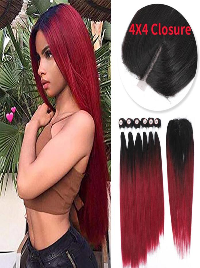 Synthetic Hair Weaving Bundles with 44 Clousure Lace Frontal Ombre Natural Wave Straight Hair Extensions Soku Hair Weave 2202169483861
Synthetic Hair Weaving Bundles with 44 Clousure Lace Frontal Ombre Natural Wave Straight Hair Extensions Soku Hair Weave 2202169483861