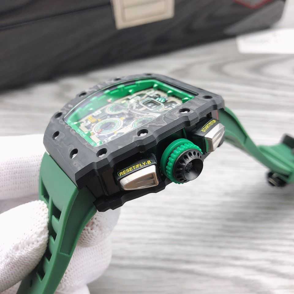Super mechanical chronograph wrist watches Rm50-03 men's series carbon fiber multi-function luminous Designer Amazing High quality, Green
Super mechanical chronograph wrist watches Rm50-03 men's series carbon fiber multi-function luminous Designer Amazing High quality, Green