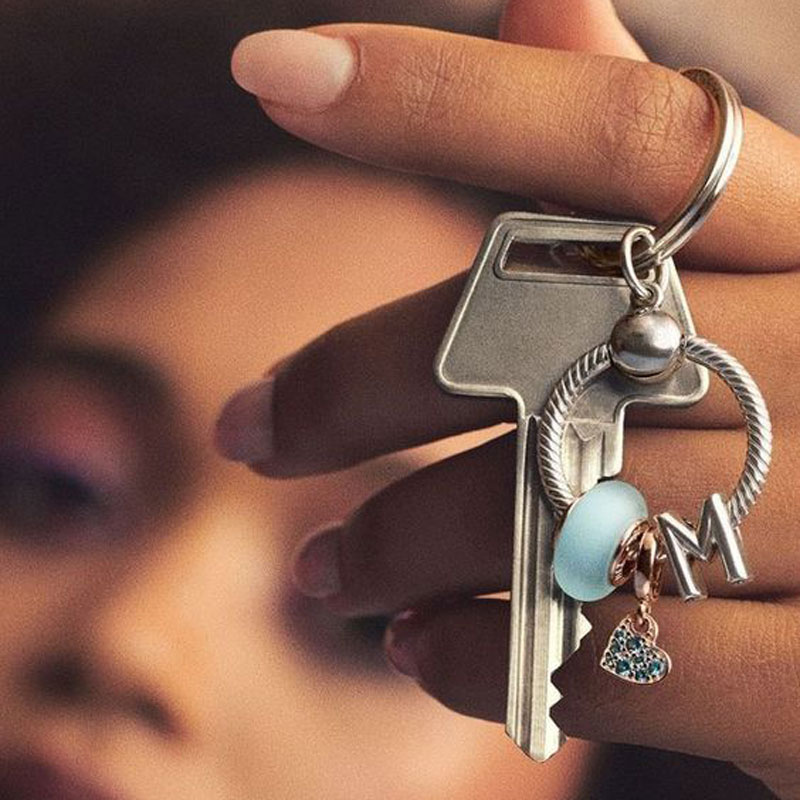 925 Sterling Silver Dangle Charm Keychain Suitable for Women' Fashion Jewelry DIY Keychain Original Jewelry Fashion Accessorie Production