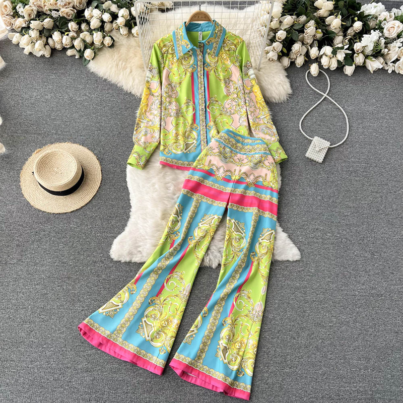 Women's Two Piece Pants Female Trousers Sets Women Fashion Suits Blouse Shirt Wide Leg High Waist Pants 2 Pieces Sets Women Loose Clothing 230511