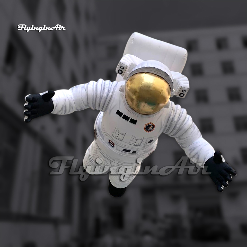 Amazing Large White Hanging Inflatable Spaceman Figure Model Giant Air Blow Up Astronaut For Space Theme Party Decoration