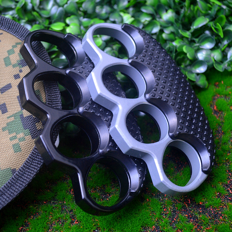Thickened Metal Knuckle Duster Boxing Training Four Finger Fist Outdoor Tiger Ring Buckle Self-defense EDC Tool