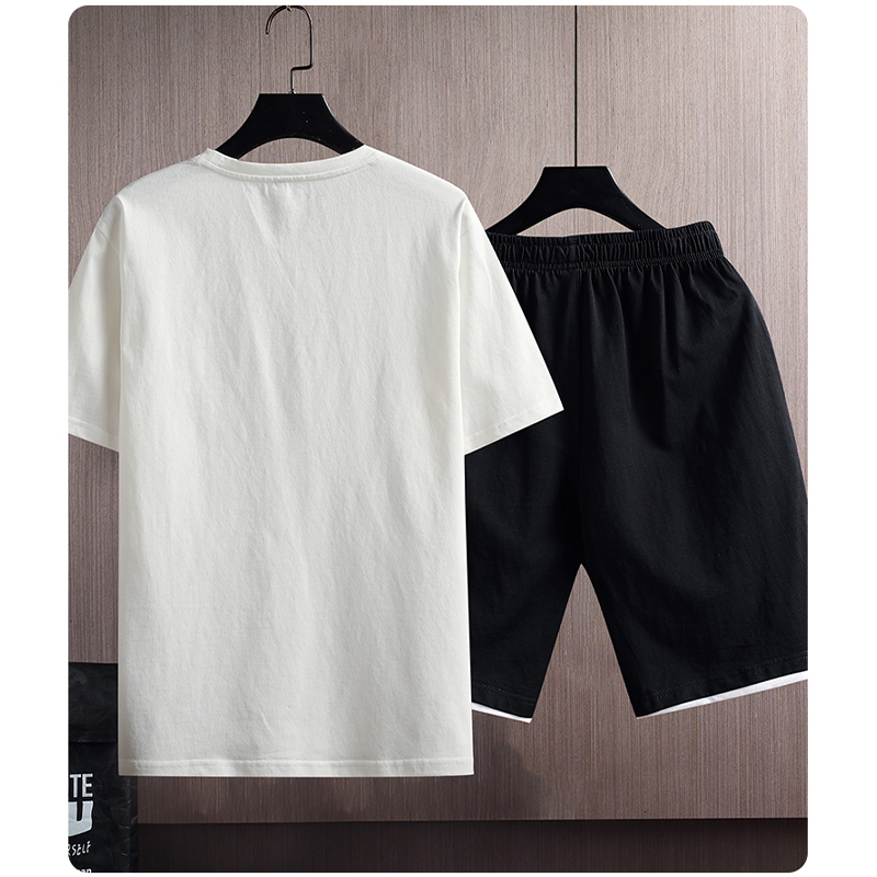 Men's Tracksuits Men's Summer Tracksuit Fashion Short Sleeve Sportswear Ink Print T ShirtsShorts 2 PC Sets Men Casual Sports Suits Male Clot
