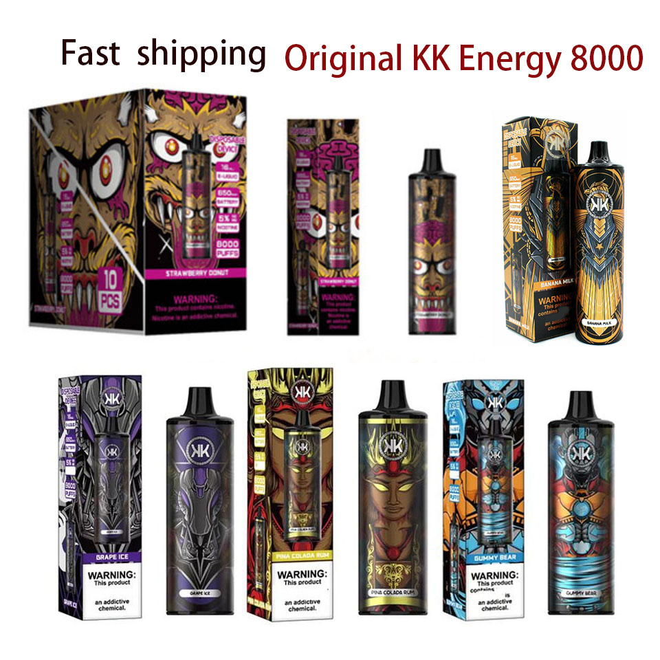Original KK energy 8000 puffs disposable e cigarette kit rechargeable disposable vape device 1.2 ohm mesh coil prefilled 16ml pod 5% 16 colors vaporizer pen
Original KK energy 8000 puffs disposable e cigarette kit rechargeable disposable vape device 1.2 ohm mesh coil prefilled 16ml pod 5% 16 colors vaporizer pen