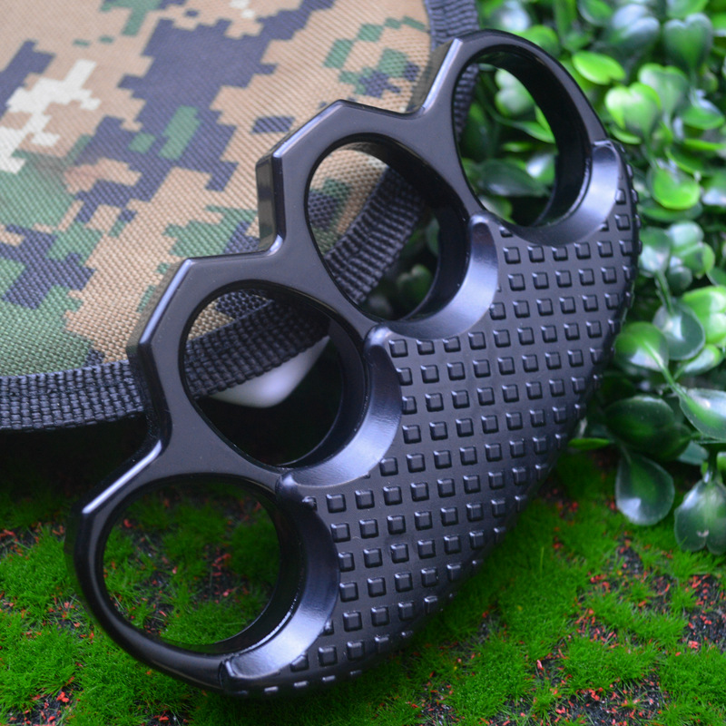 Thickened Metal Knuckle Duster Boxing Training Four Finger Fist Outdoor Tiger Ring Buckle Self-defense EDC Tool