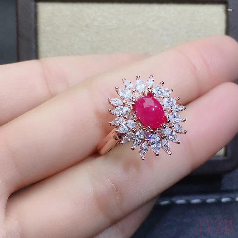 Cluster Rings Natural Ruby Ring Romantic Style Exquisite Jewelry For Valentine's Day Gift Selection 5x7mm
Cluster Rings Natural Ruby Ring Romantic Style Exquisite Jewelry For Valentine's Day Gift Selection 5x7mm