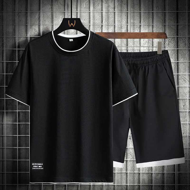 Men's Tracksuits Summer Clothing Men's Tracksuit T-shirtShorts Sports 2 Piece Sets Jogging Short Sleeve Tee Short Sweatpants Sportswear Suit