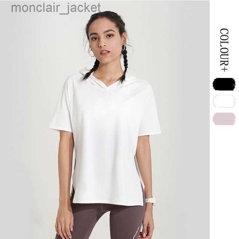 Designer Women T Shirt New Yoga Short Sleeve Solid Color Loose Outdoor Fitness Breathable Hooded Top T876, Black
Designer Women T Shirt New Yoga Short Sleeve Solid Color Loose Outdoor Fitness Breathable Hooded Top T876, Black