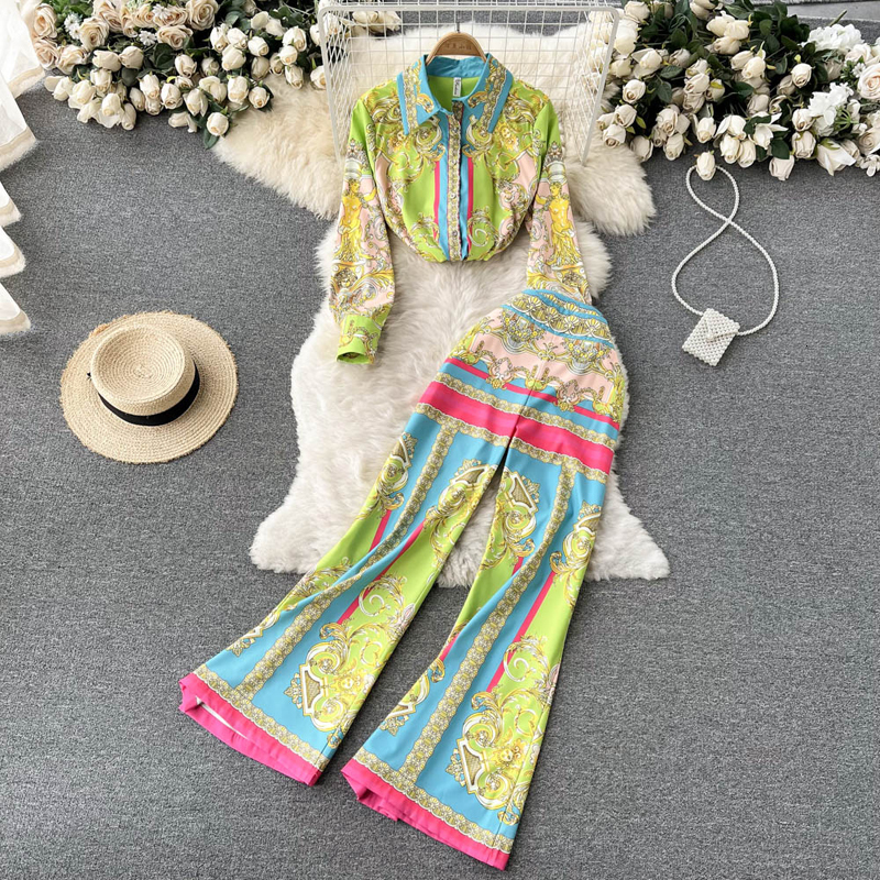 Women's Two Piece Pants Female Trousers Sets Women Fashion Suits Blouse Shirt Wide Leg High Waist Pants 2 Pieces Sets Women Loose Clothing 230511