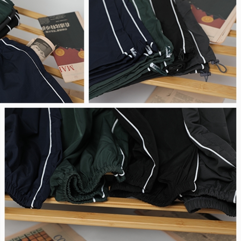 Women's Pants s YOZOU Celana Parasut Kargo Longgar Bergaris Gorpcore Hitam Serut Panjang Kaki Lebar Jogger Wanita 230510