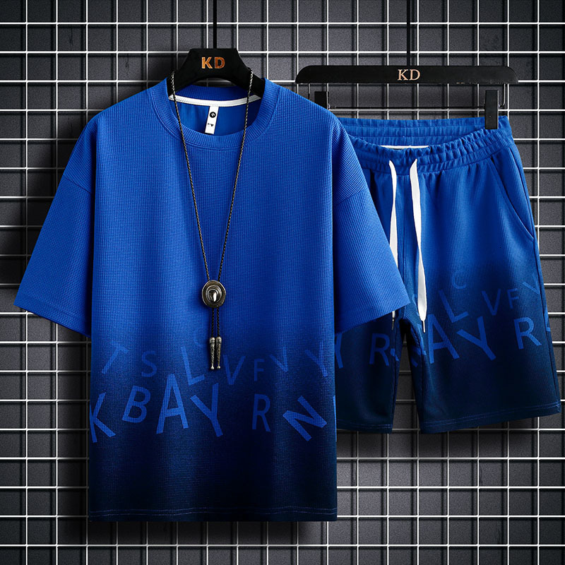 Men's Tracksuits T-shirt Shorts Summer Fashion For Men Set Two Piece Black Tracksuit Hip Hop Streetwear Running Sport Oversize 4XL Clothes 230511