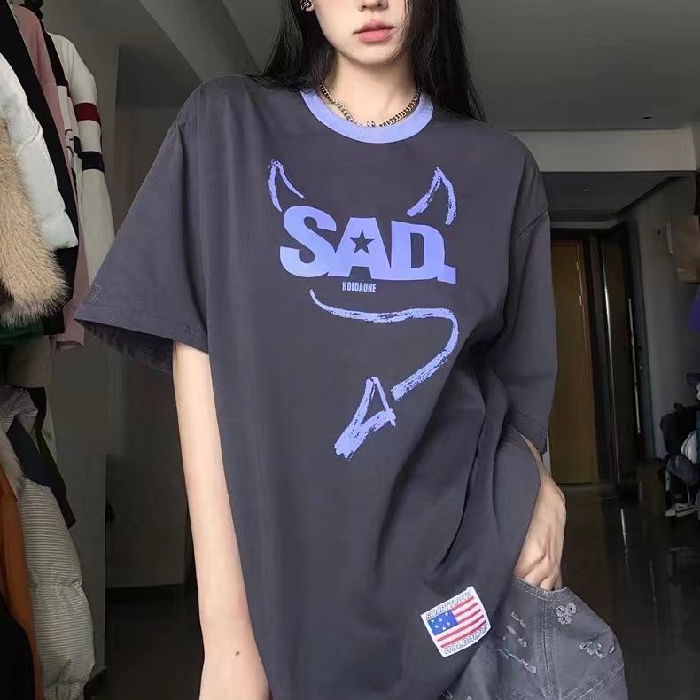 Women's T Shirt Kaus wanita lengan pendek musim panas Y2k gaya Harajuku longgar huruf atasan sayap tiga dimensi 230510