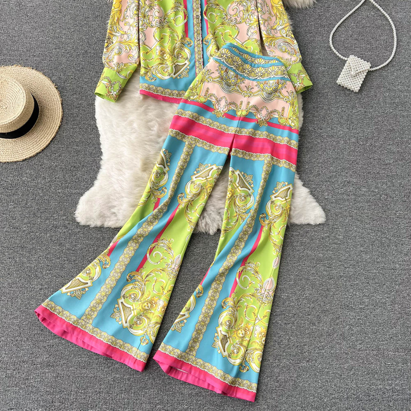 Women's Two Piece Pants Female Trousers Sets Women Fashion Suits Blouse Shirt Wide Leg High Waist Pants 2 Pieces Sets Women Loose Clothing 230511