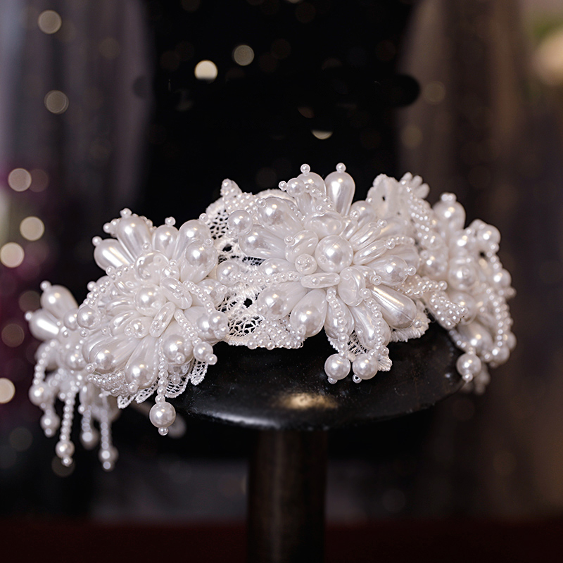 Bride's hair hoop headwear, multi-layer pearl heavy work woven hair accessories, crystal bead string, dinner party, princess hair coiling, small dress accessories FG-0033
Bride's hair hoop headwear, multi-layer pearl heavy work woven hair accessories, crystal bead string, dinner party, princess hair coiling, small dress accessories FG-0033
