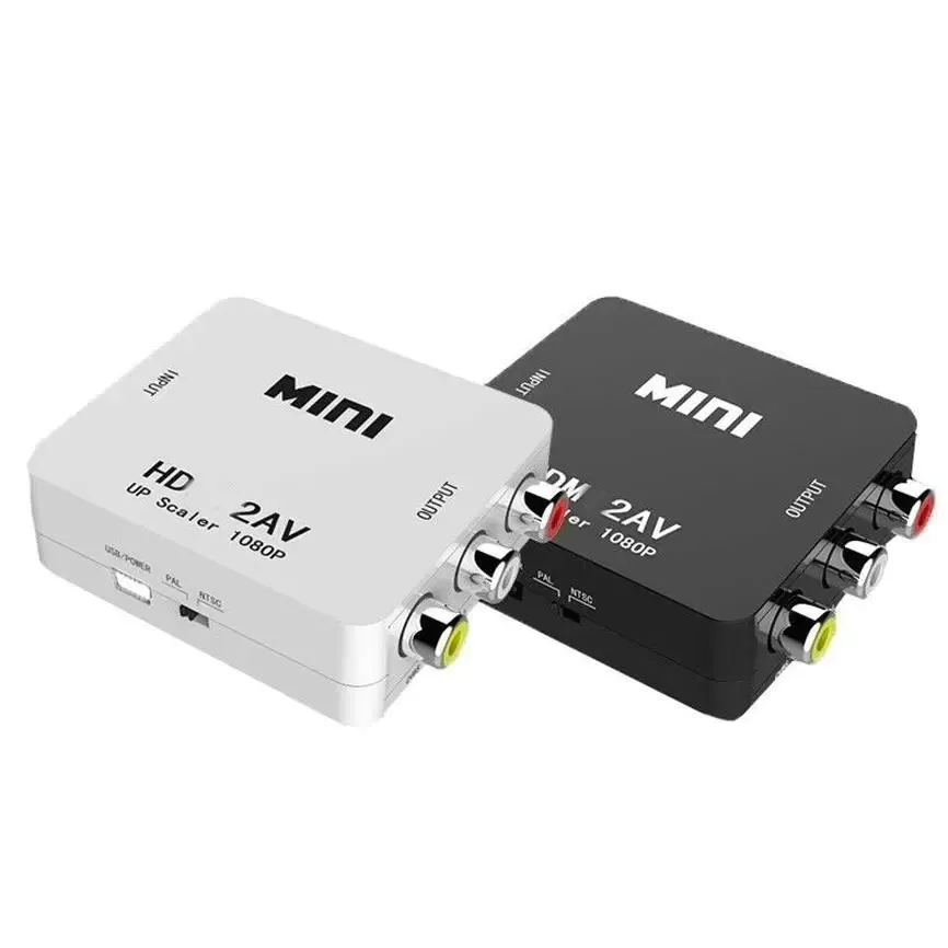 AV2HD 1080P HDTV Video adapter mini AV to HD Converter CVBS L/R RCA TO HDTV For Xbox 360 PS3 PC360 With bags packaging