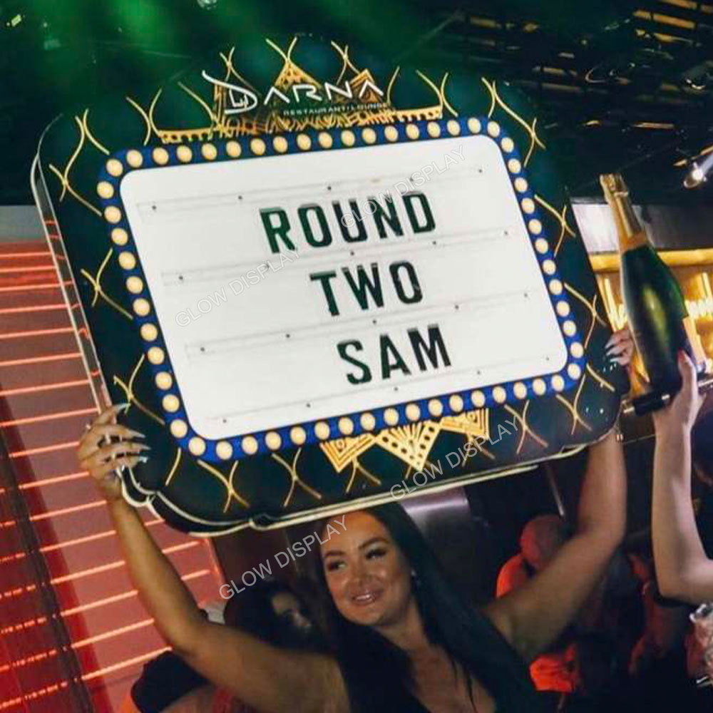 LED Marquee Message Board Bottle Presenter Service VIP Letter Marquee Board LED Neon Sign Billboard for nightclub bar lounge party events