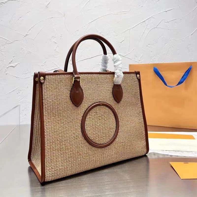 Straw Tote Bag Shopping Bag Ladies Handbags Crossbody Bags Genuine Leather Handle Large Capacity 35cm Internal Zipper Pocket Gold Hardware Shoulder Package 00001, Customize
Straw Tote Bag Shopping Bag Ladies Handbags Crossbody Bags Genuine Leather Handle Large Capacity 35cm Internal Zipper Pocket Gold Hardware Shoulder Package 00001, Customize