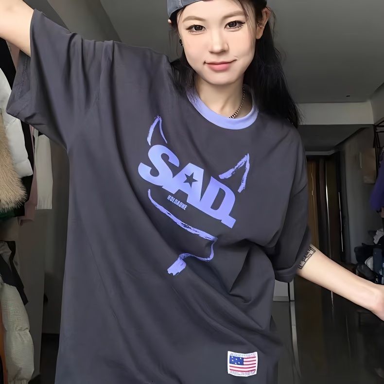 Women's T Shirt Kaus wanita lengan pendek musim panas Y2k gaya Harajuku longgar huruf atasan sayap tiga dimensi 230510