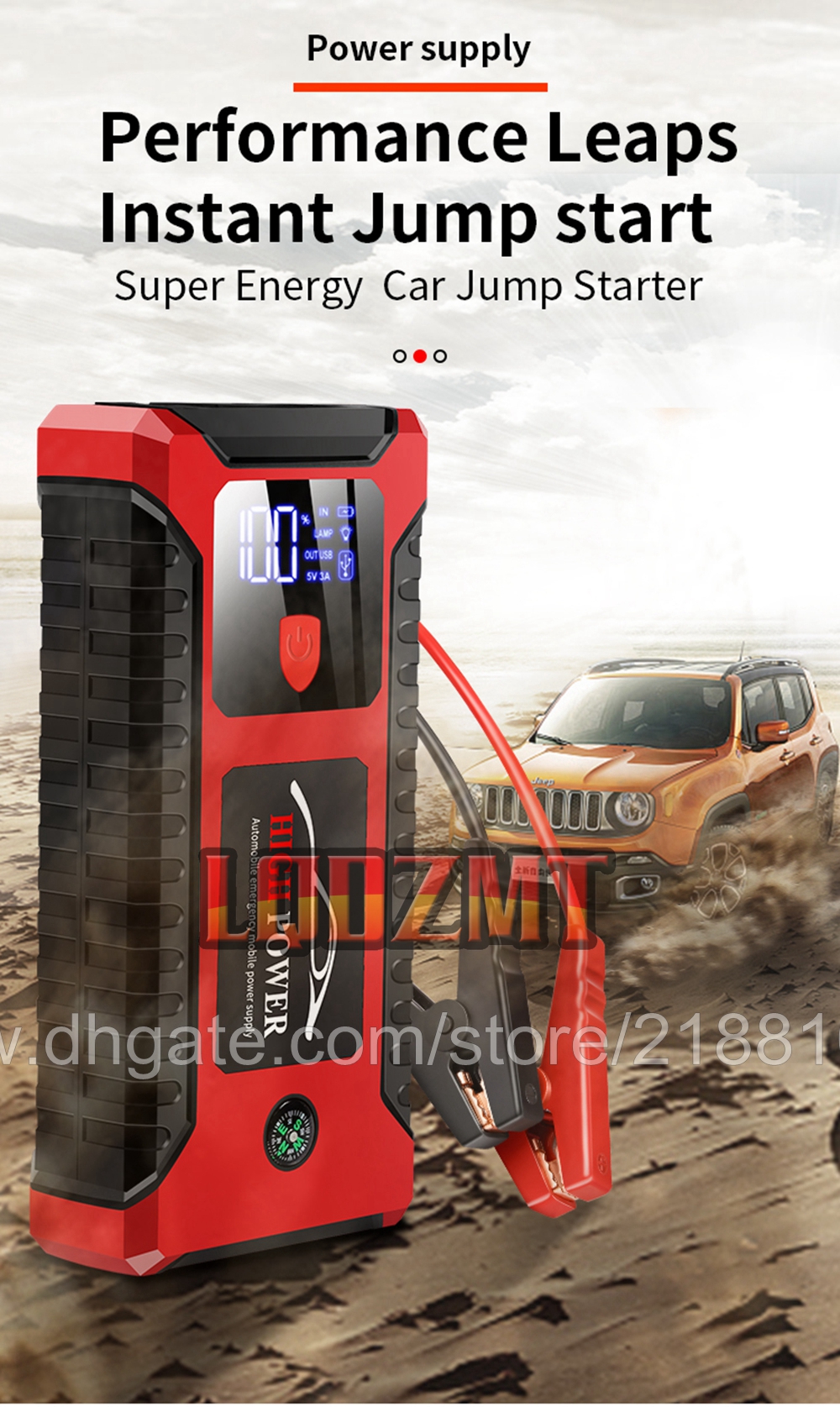 2023 New 20000mAh 99800mAh Car Jump Starter 2000A 2000AH 2000 A AH 12V Output Portable Emergency Start-up Charger for Cars Booster Battery Starting De
