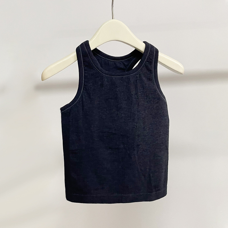 2025--Women Sports Bra Tops Finess Tank Vest Solid Workout Breathble Shockproof Top Female with pads