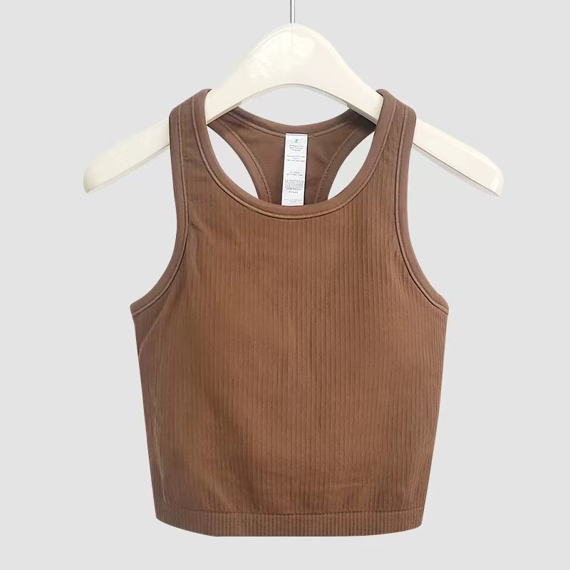 2025--Women Sports Bra Tops Finess Tank Vest Solid Workout Breathble Shockproof Top Female with pads