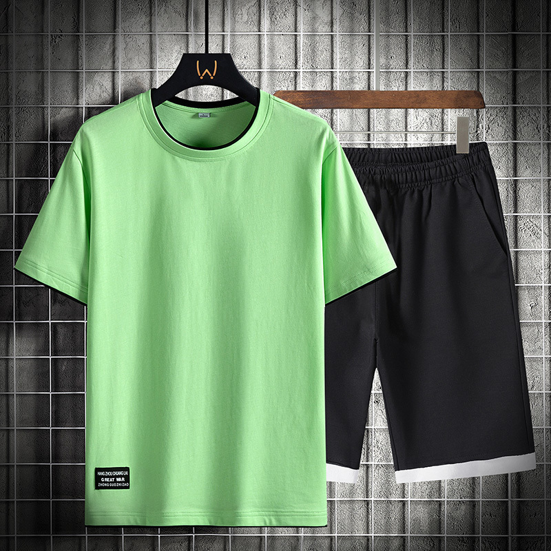 Men's Tracksuits Summer Clothing Men's Tracksuit T-shirtShorts Sports 2 Piece Sets Jogging Short Sleeve Tee Short Sweatpants Sportswear Suit