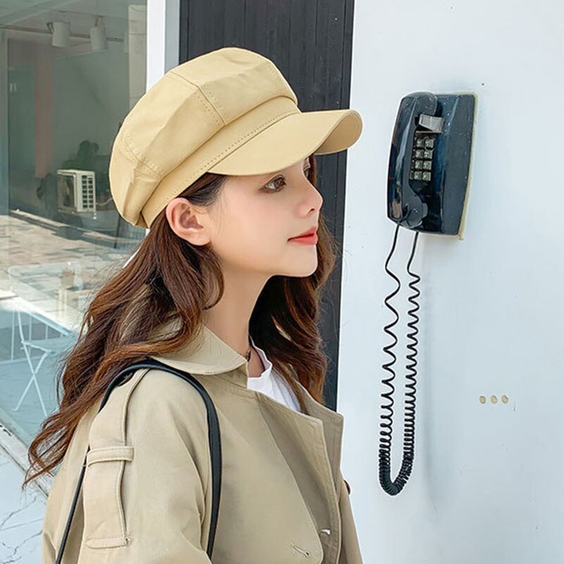 Berets Womens Street Style British Style Beret Womens Sunscreen Art Retro Painter Travel Octagonal Hat 230511