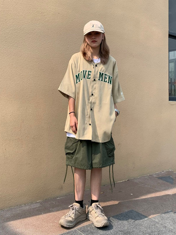 Women's Shorts Celana Pendek Kargo Hijau Hippie Streetwear Jepang HOUZHOU Khaki Oversize Harajuku Wanita Kpop Bergaya Longgar 230510
