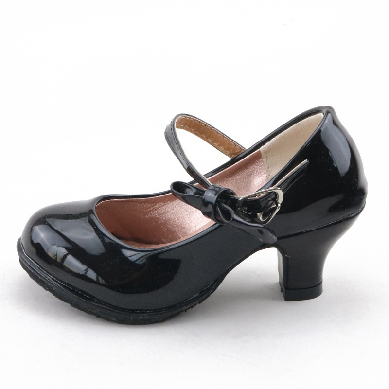 Slipper Sepatu Kulit Anak Perempuan Sandal Bowtie Musim Gugur anak Baru Manis Putri Hak Tinggi untuk 230510