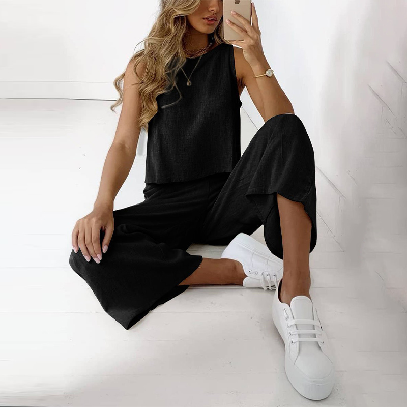 Women's Two Piece Pants 2 Piece Outfits for Women Solid Outfit Casual Trousers Suit Ropa De Mujer Streetwear Conjunto Femenino Summer Joggers Set