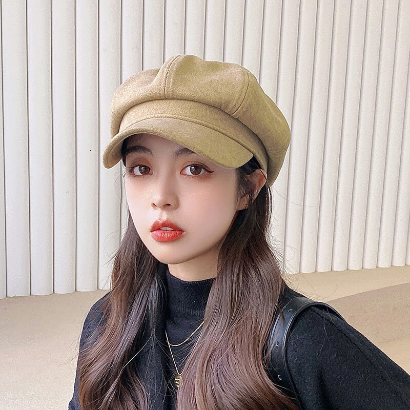 Berets Womens Street Style British Style Beret Womens Sunscreen Art Retro Painter Travel Octagonal Hat 230511