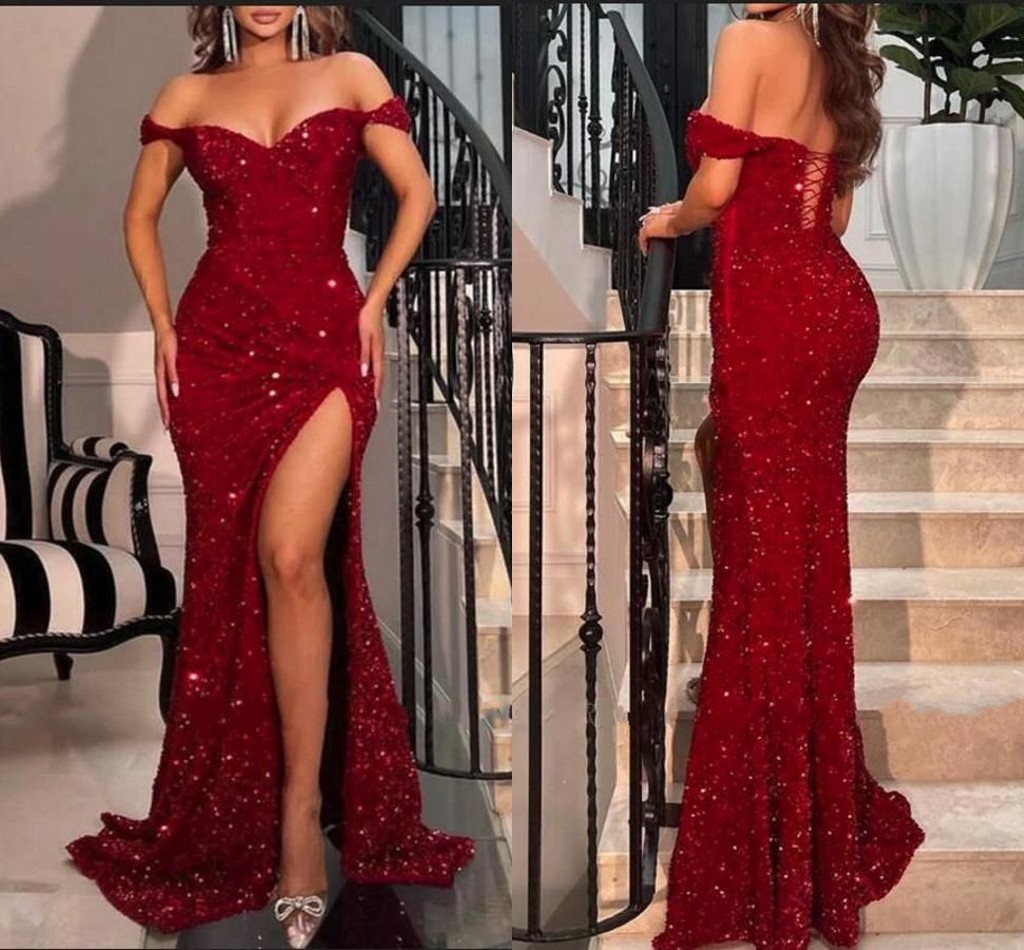Dark Red Sexy Mermaid Prom Dresses Long for Women Sequins Off Shoulder High Side Split Floor Length Formal Evening Party Birthday Pageant Second Reception Gowns, Light yellow
Dark Red Sexy Mermaid Prom Dresses Long for Women Sequins Off Shoulder High Side Split Floor Length Formal Evening Party Birthday Pageant Second Reception Gowns, Light yellow