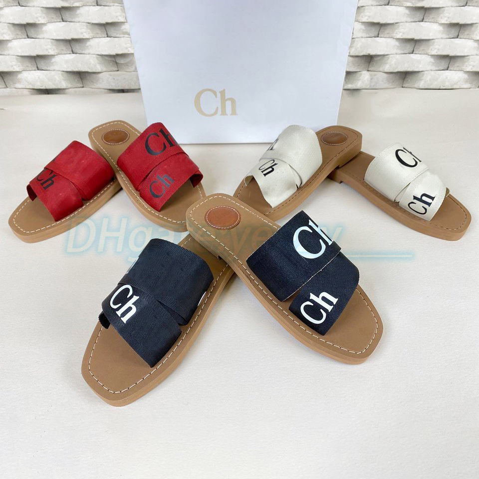 

Wedge luxury shoe designer woman chloee sandal thick slipper summer outside espadrille woody flat mule ribbons large upper men slide slip-on high heel canvas lady, #1