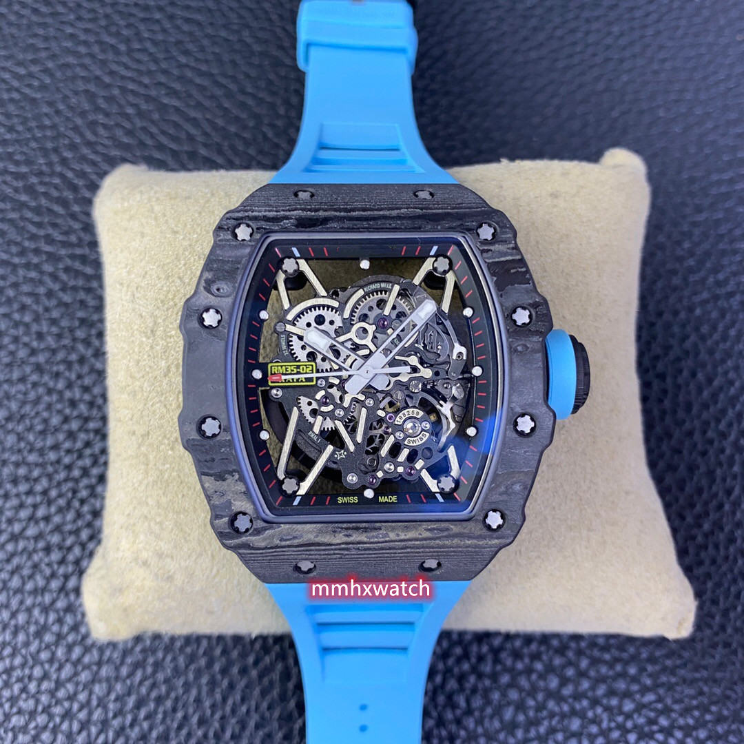 T+factory RM35-02 watch with 5 point position true shock absorber automatic mechanical all-in-one movement NTPT carbon fiber case soft comfortable rubber strap, As shown
T+factory RM35-02 watch with 5 point position true shock absorber automatic mechanical all-in-one movement NTPT carbon fiber case soft comfortable rubber strap, As shown