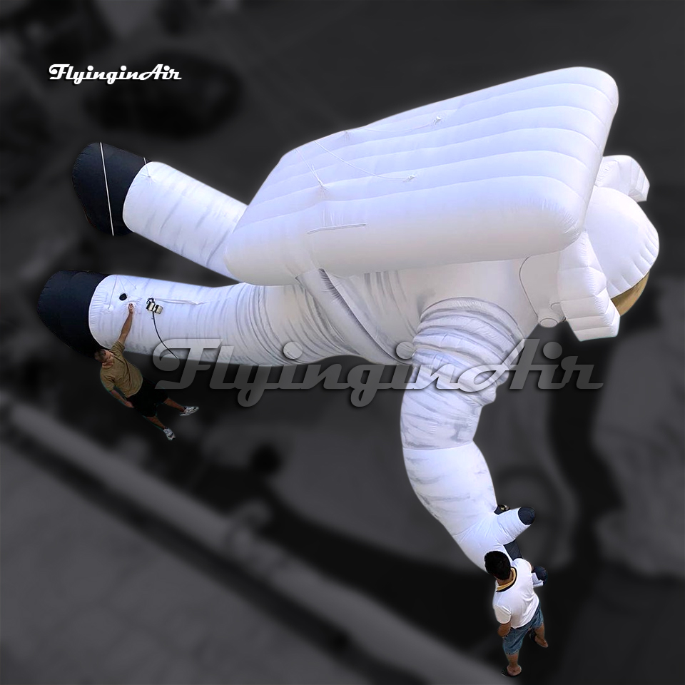 Amazing Large White Hanging Inflatable Spaceman Figure Model Giant Air Blow Up Astronaut For Space Theme Party Decoration