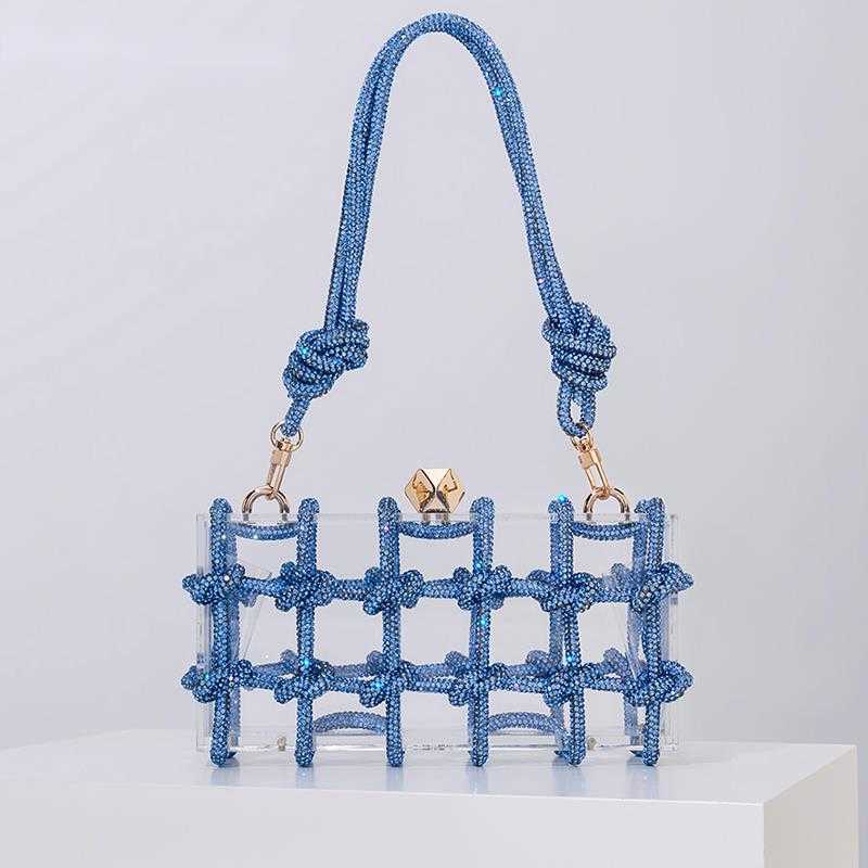 Shoulder Bags Diamond Clear Acrylic Box Evening Clutch Women New Boutique Woven Knotted Rope Rhinestone Purses and Handbags Wedding Party 230426, Wine red
Shoulder Bags Diamond Clear Acrylic Box Evening Clutch Women New Boutique Woven Knotted Rope Rhinestone Purses and Handbags Wedding Party 230426, Wine red