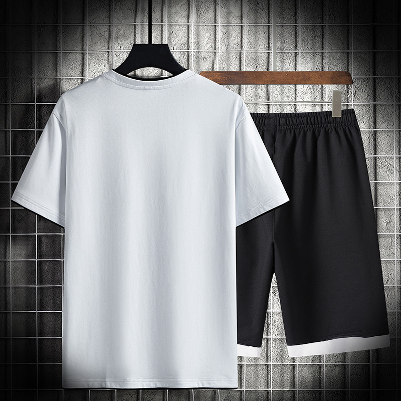 Men's Tracksuits Summer Clothing Men's Tracksuit T-shirtShorts Sports 2 Piece Sets Jogging Short Sleeve Tee Short Sweatpants Sportswear Suit