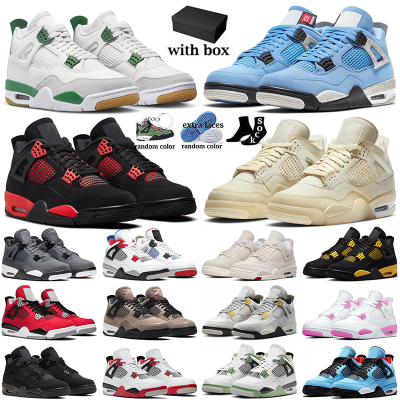 

2023 Top Jumpman 4 Men Basketball Shoes 4s IV Black Cat SB x Pine Green Sail University Blue Mens Women Red Thunder Infrared Sports Trainers Sneakers 36-47, 22 40-47