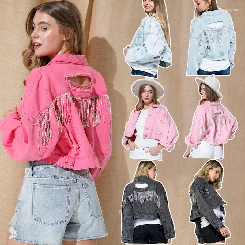 Fashion Denim Jacket Casual Jean Coat Women Autumn Winter High Street Ripped Rhinestone Fringed Denim Jackets Coats Female, Black
Fashion Denim Jacket Casual Jean Coat Women Autumn Winter High Street Ripped Rhinestone Fringed Denim Jackets Coats Female, Black