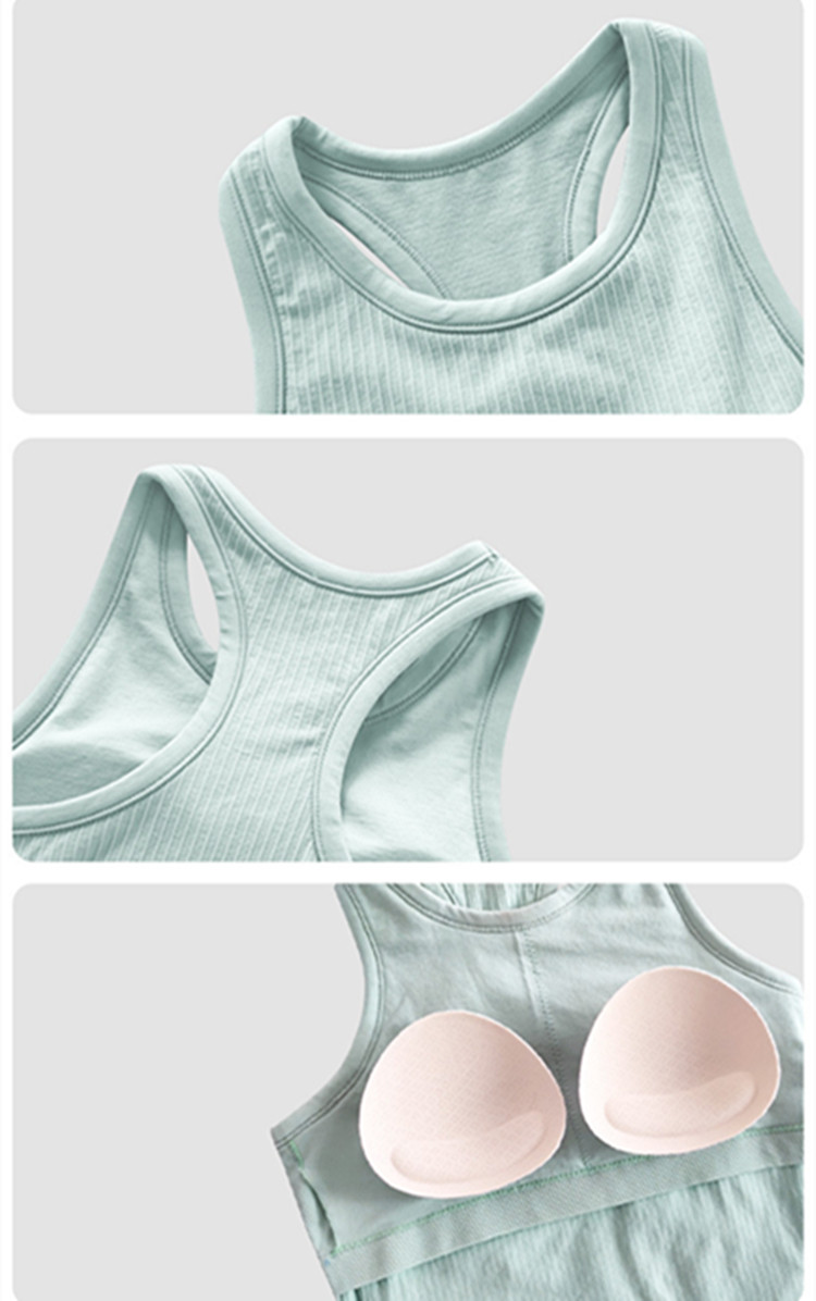 2025--Women Sports Bra Tops Finess Tank Vest Solid Workout Breathble Shockproof Top Female with pads