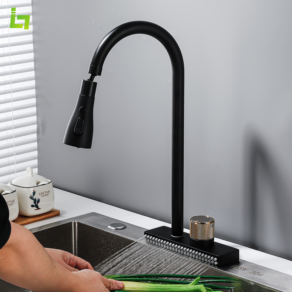 Kitchen Faucets Big Waterfall Grey Faucet Cold Brass Single Hole Tap With Temperature Scale 2 Ways Water Outlet Can Rotate 230510
Kitchen Faucets Big Waterfall Grey Faucet Cold Brass Single Hole Tap With Temperature Scale 2 Ways Water Outlet Can Rotate 230510