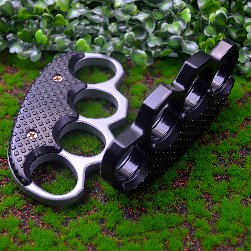 Thickened Metal Knuckle Duster Boxing Training Four Finger Fist Outdoor Tiger Ring Buckle Self-defense EDC Tool